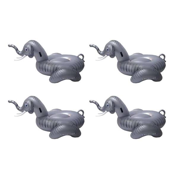 Swimline 73 in. Giant Inflatable Elephant Ride-On Swimming Pool Float (4-Pack)