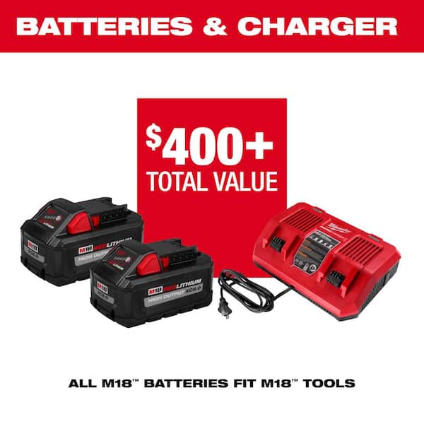 M18 FUEL 18V Brushless Cordless 17 in. Straight Shaft String Trimmer w/0.105 in. x 625 ft. Spool, (2) Battery, Charger