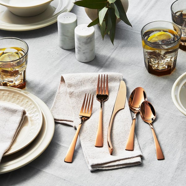 ZWILLING 1011516 20 Piece Bellasera Rose Gold Flatware Set, 18/10 Stainless Steel