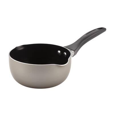 Dishwasher Safe 1 qt. Aluminum Nonstick Sauce Pot in Stainless Look