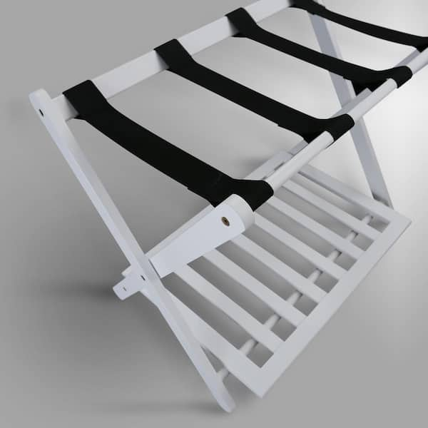 white folding luggage rack