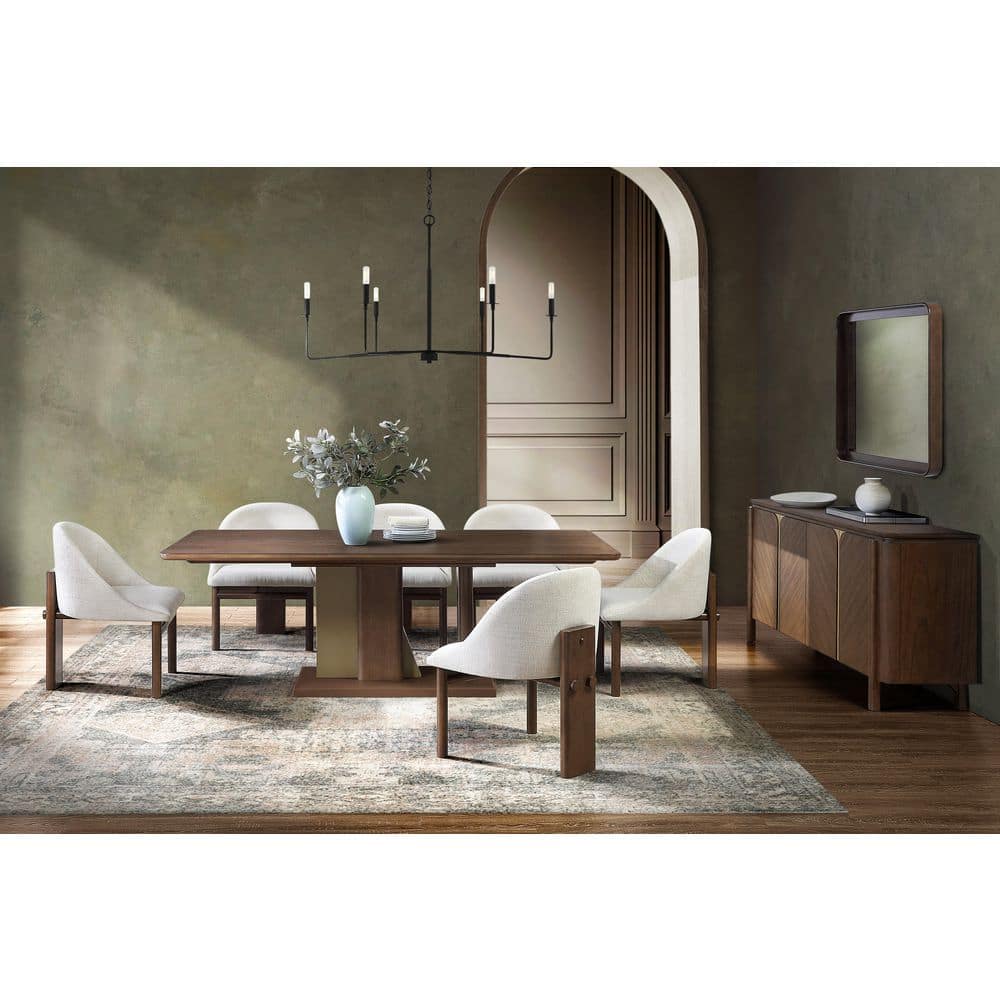 Gwynn Brown and Beige Linen Side Chair (Set of 2)