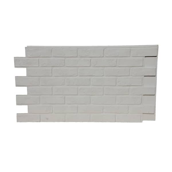 TRITAN BP Faux Brick 43.5 in. x 23.75 in. Polyurethane Interlocking Siding Panel in Coconut White