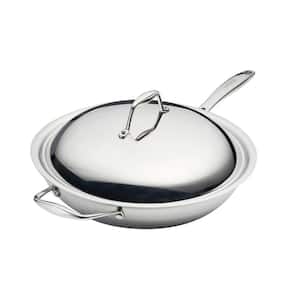 Tri-Ply Clad 12 in Stainless Steel Wok