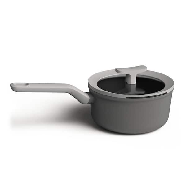 BergHOFF Leo 1.8 qt. Nonstick Cast Aluminum Saucepan 7 in. with Glass Lid, Grey
