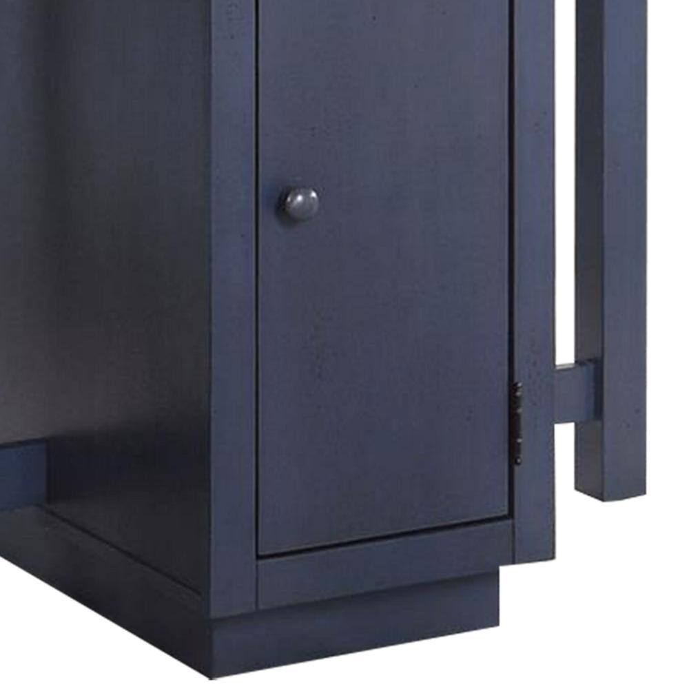 Antique Oak and Blue 5-Piece Counter Height Dining Set with Storage