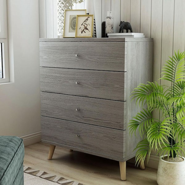 Furniture of America Cordero 4-Drawer Dark Gray Chest of Drawers (39.25 in. H x 31.25 in. W x 15.5 in. D)