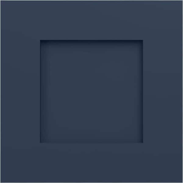 12-in W x 12-in H True Fit PVC Flat Panel Shutters Sample, Starless Night Blue