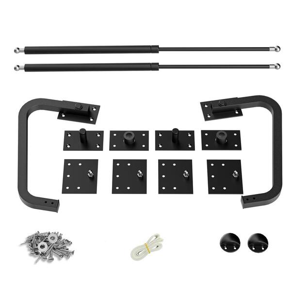 HOMEIBRO Horizontal Black Queen Murphy Bed Folding Wall Bed Kit