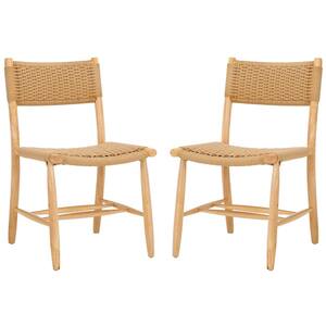 Hyles Natural/Light Blonde 21.3 in. Wood Dining Chair Set of 2