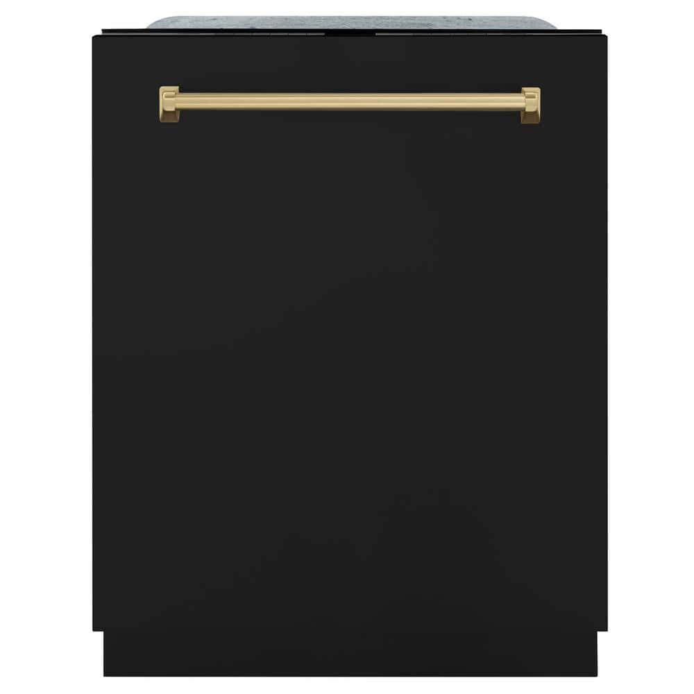 Autograph Edition 24 in. Top Control Tall Tub Dishwasher with 3rd Rack in Black Matte and Champagne Bronze Handle