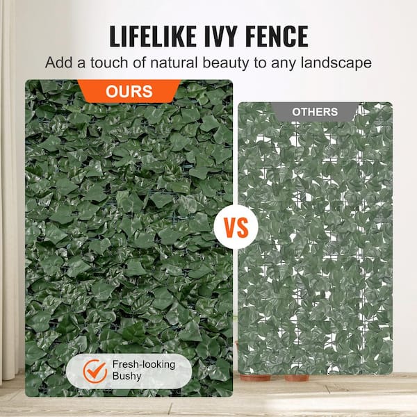39 English Ivy (Green) Expandable Fence UV Resistant & Waterproof - H: 39 in. W: 59 in. D: 2.5 in, Nearly Natural