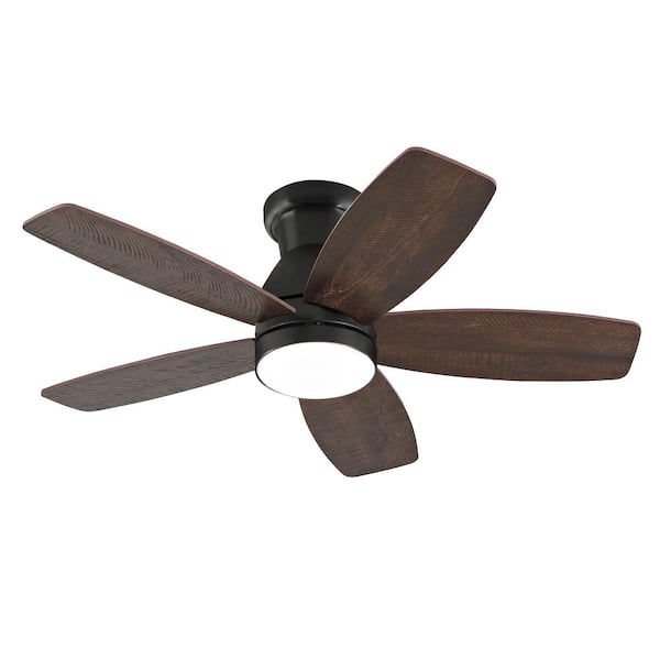 32 in. Brown Reversible Quiet DC Motor Downrod Mount Standard Fan with Remote Control Dimmable 6 Wind Speed