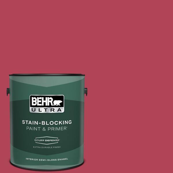 BEHR ULTRA 1 gal. #130B-7 Cherry Wine Extra Durable Semi-Gloss Enamel Interior Paint & Primer