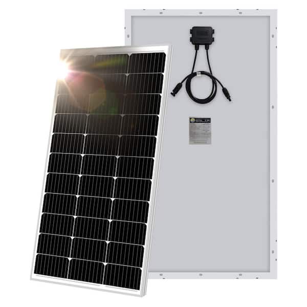 MIGHTY MAX BATTERY 100-Watt Solar Panel 12-Volt Mono Off Grid Battery Charger for Shed Farm Home