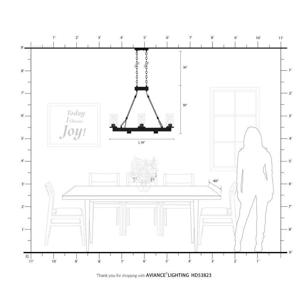 Metuchen 8-Light Bronze Industrial Linear Chandelier with Clear Glass