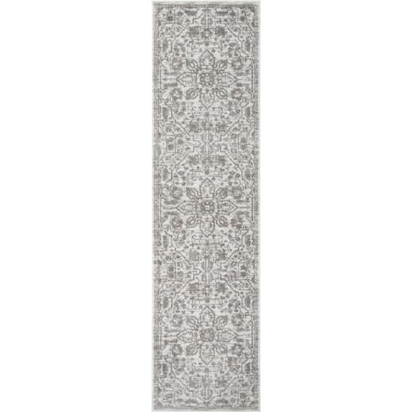 Dazzle Disa Vintage Distressed Oriental Medallion Cream 2 ft. 7 in. x 9 ft. 10 in. Runner Rug