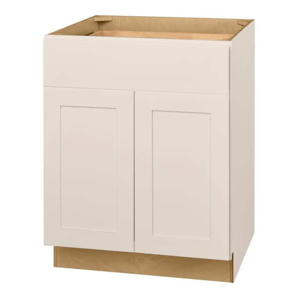 Avondale 27 in. W x 24 in. D x 34.5 in. H Ready to Assemble Plywood Shaker Base Kitchen Cabinet in Antique White