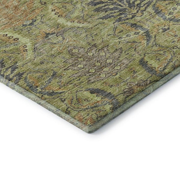Mayfield Premium Machine Washable Abstract AMF1082 Aloe 10 ft. x 14 ft. Area Rug