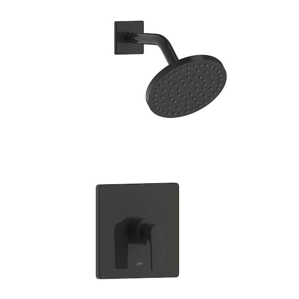Fontaine by Italia Chatelet Single-Handle 1-Spray Settings Round Shower Faucet Set in Matte Black with Pressure Balance Valve Included
