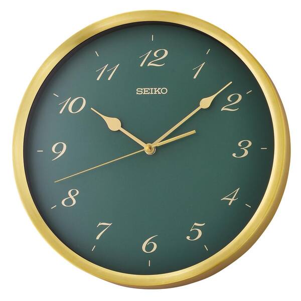Seiko 12 in. Emerald Saito Jewel Tone Wall Clock QXA784FLH - The Home Depot