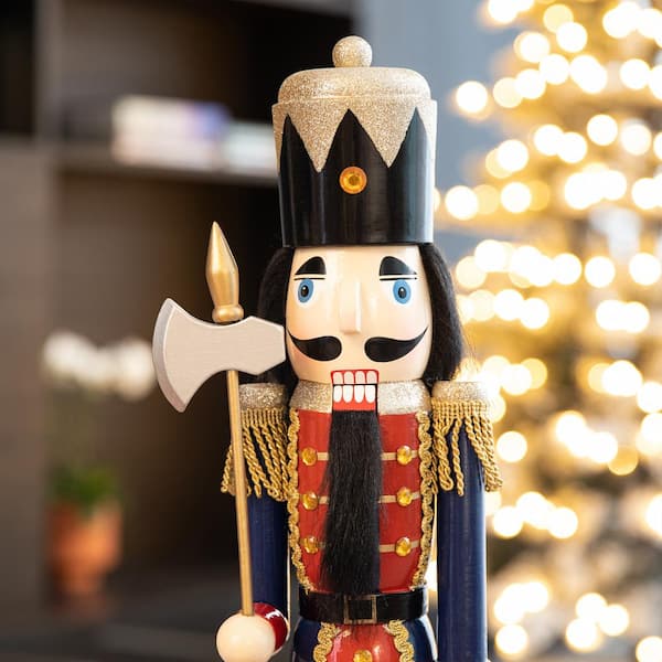 Glitzhome 24 in. H Wooden Christmas Soldier Nutcracker 2036700002 The Home Depot