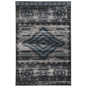 Crop Aztek Grey and Charcoal 5 ft. x 7 ft. 6 in. Area Rug