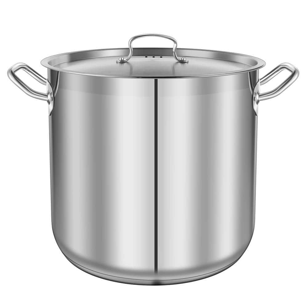 NutriChef 1 Piece Stainless Steel Cookware Soup Pot - 3 Quart, Heavy Duty  Induction Pot, Soup Pot With Lid NCSP3 - The Home Depot