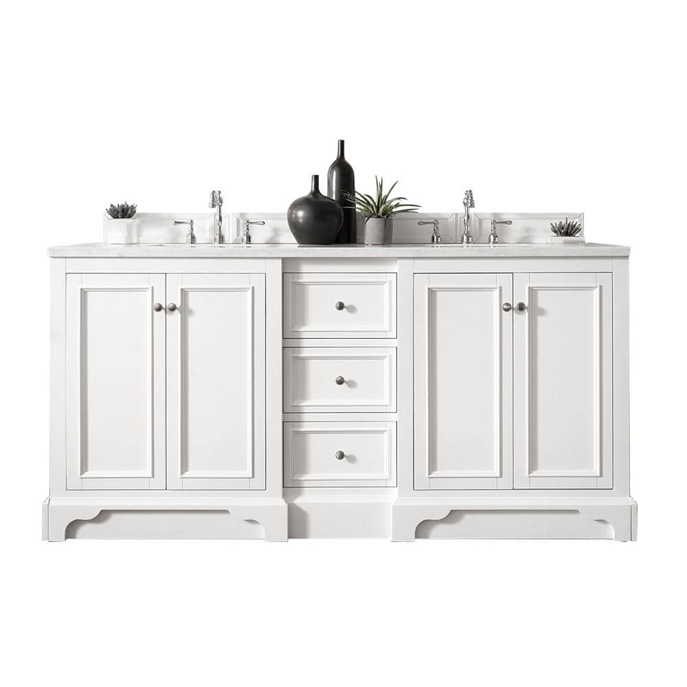 De Soto 73.3 in. W x 23.5 in.D x 36.3 in. H Double Vanity in Bright White w