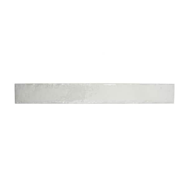 Valenza 2 in. x 16 in. Glossy Soft White Ceramic Zellige Subway Wall Tile (10.76 sq. ft./case)-50 Pack