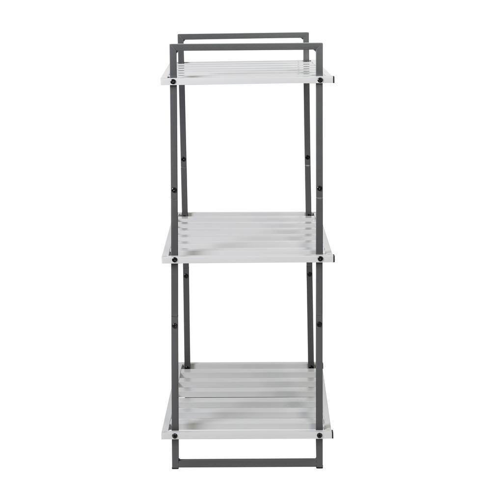 Gray 3-Tier Metal Tubular Bathroom Shelf
