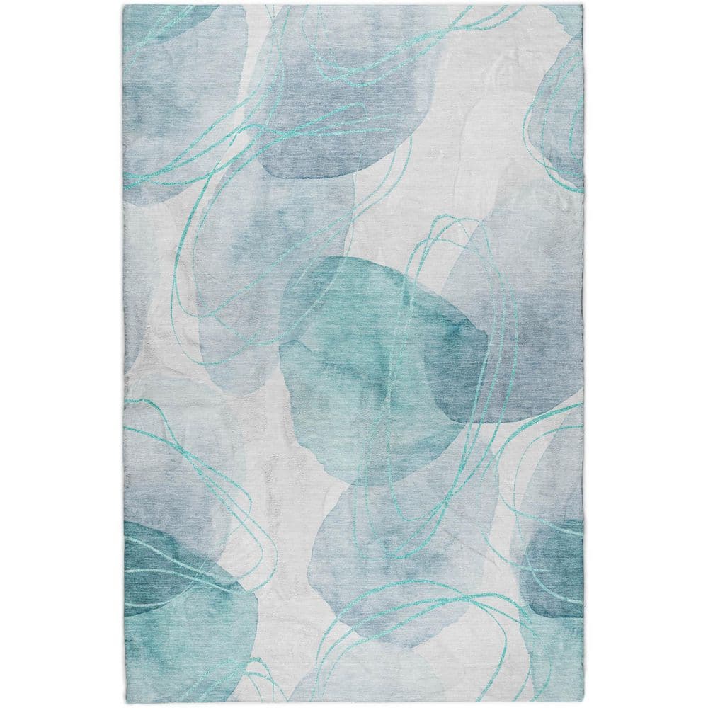 Dream Shag Premium Machine Washable Abstract ADS544 Teal 10 ft. x 14 ft. Area Rug price history on PriceWatchPro
