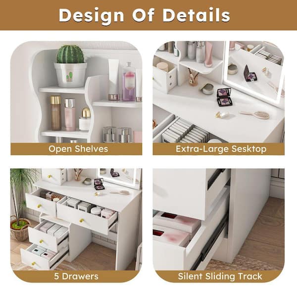 chinese dress ladies Amazon.com: Tribesigns Extendable Vanity Desk and Dresser Combo, 78