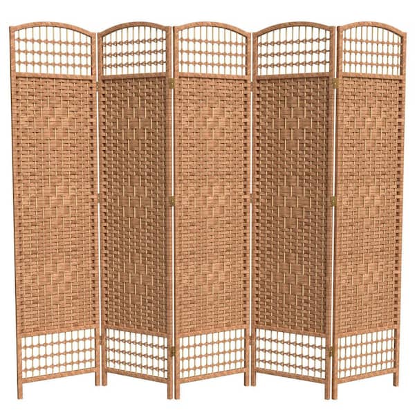 Oriental Furniture 5.5 ft. Natural 5-Panel Room Divider
