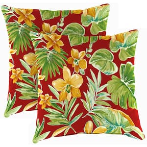 16 in. L x 16 in. W x 4 in. T Beachcrest Poppy Outdoor Throw Pillow (2-Pack)