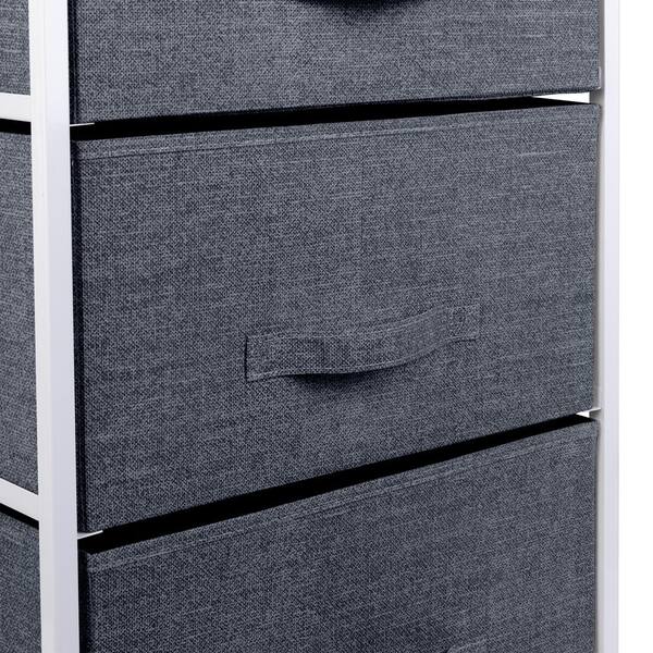 Home Basics Grey Storage Drawer Tower 9.25-in H x 6.8-in W x 5.25-in D