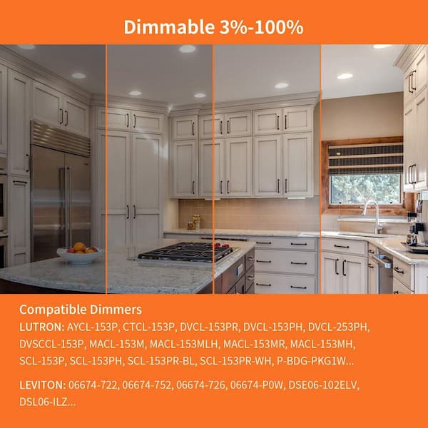 4 in. Canless Integrated LED Recessed Light Trim Dimmable Selectable Color Temperature 750 Lumens (4-Pack)