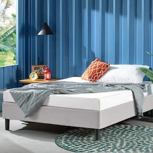 Curtis Light Grey Full Upholstered Platform Bed Frame