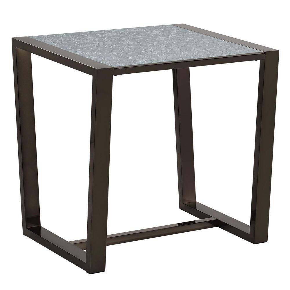 Mazie 24" Square End Table with Patterned Mirror Top