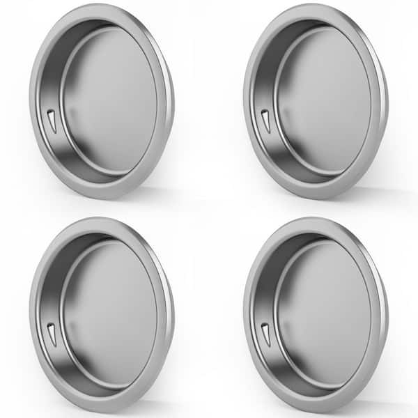 WINSOON 2 in. Carbon Steel Chrome-Plated Round Closet Door Finger Pulls (4-Pack)