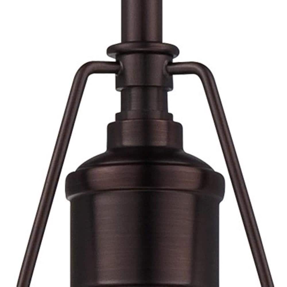 8'' Mini Pendant Light in Dark Brushed Bronze with Ribbed Clear Glass