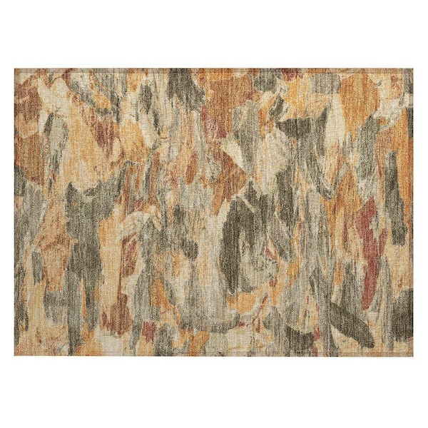 Chantille Machine Washable Indoor/Outdoor Abstract ACN1345 Copper 1 ft. 8 in. x 2 ft. 6 in. Area Rug