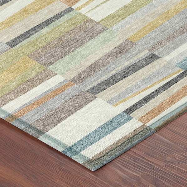 Chantille Machine Washable Indoor/Outdoor Abstract ACN2575 Ivory 9 ft. x 12 ft. Area Rug
