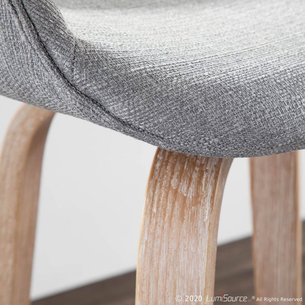 Elisa 18.75'' Gray and Gold Mid Century Modern Swivel Counter Stool