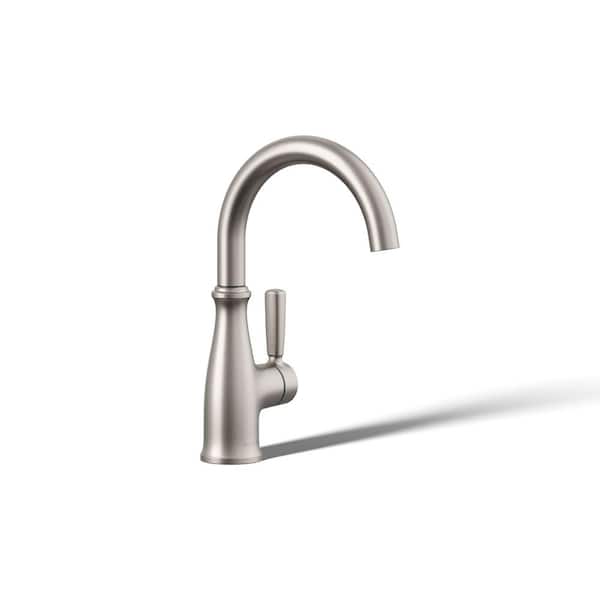 Traditional Single-Handle Beverage Faucet in Vibrant Stainless Steel