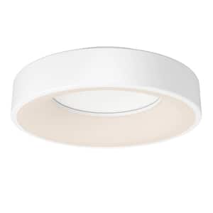 Aiden 13 in. 1-Light Modern White Integrated LED 5 CCT Flush Mount Ceiling Light Fixture for Kitchen or Bedroom