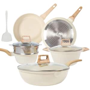 10-Piece Nonstick Ceramic Cookware Set with Lids in White
