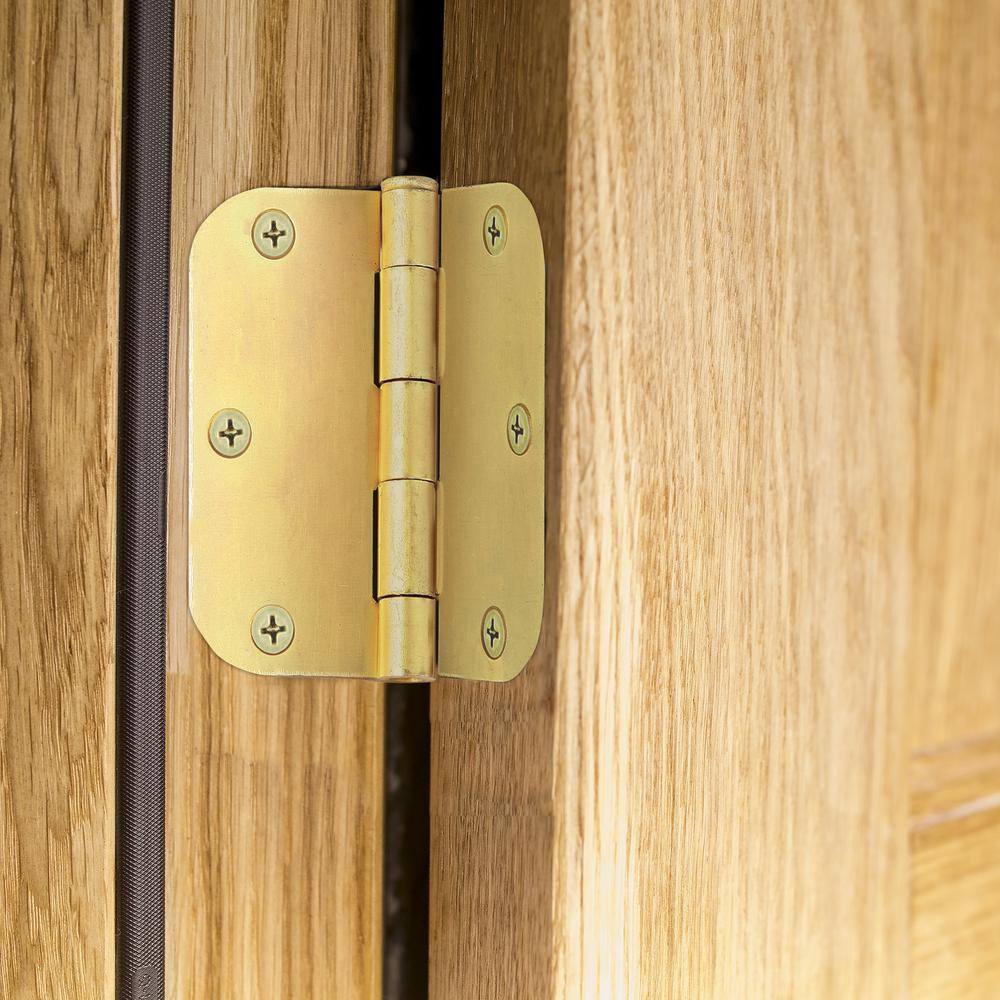 Satin Brass 3.5'' x 3.5'' Steel Door Hinge 10-Pack