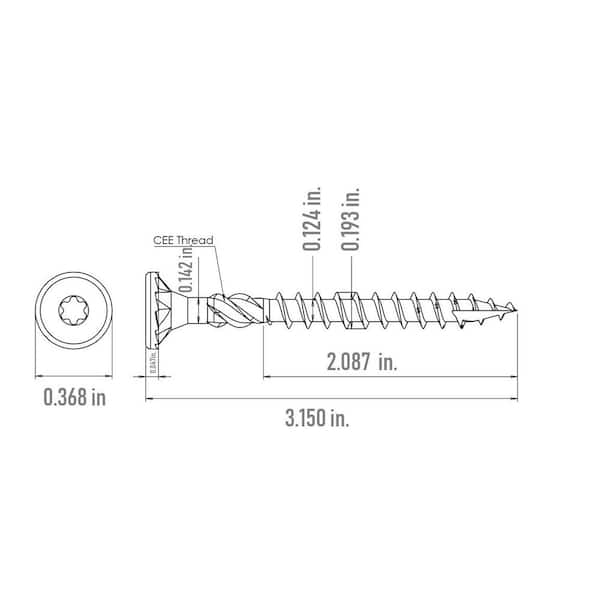 #10 x 3-1/8 in. Star Drive Torx Bugle Head R4 Multi-Purpose Wood Screw (210-Pack)