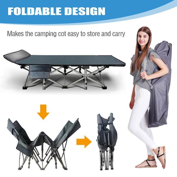 BOZTIY Folding XL Camping Cot 75 in. x 28 in. Portable